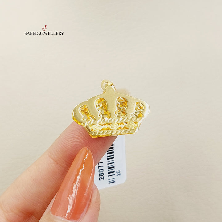 18K Gold Crown Pendant by Saeed Jewelry - Image 3