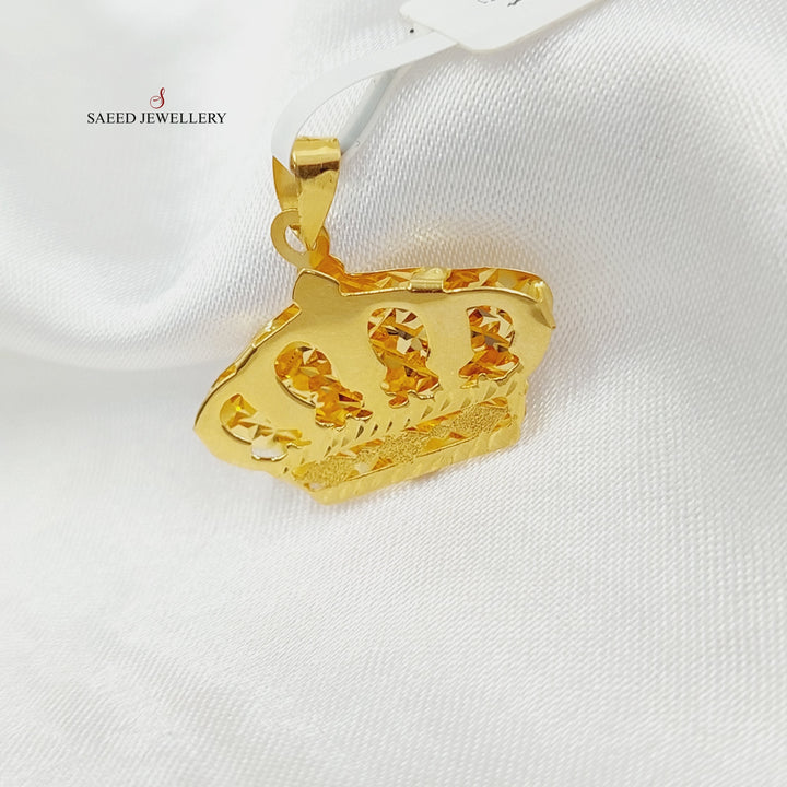 18K Gold Crown Pendant by Saeed Jewelry - Image 4