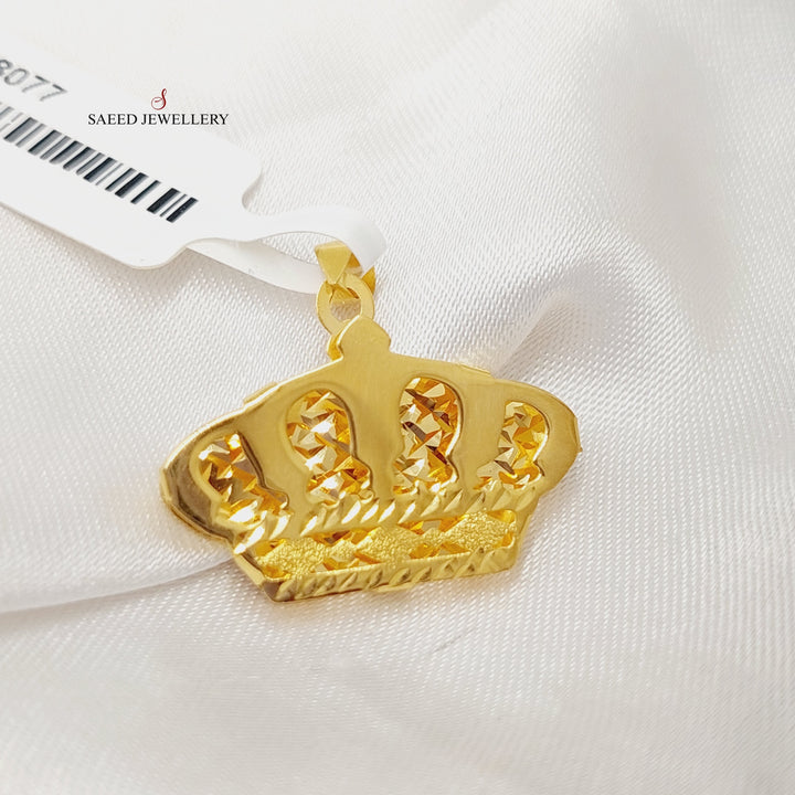 18K Gold Crown Pendant by Saeed Jewelry - Image 6