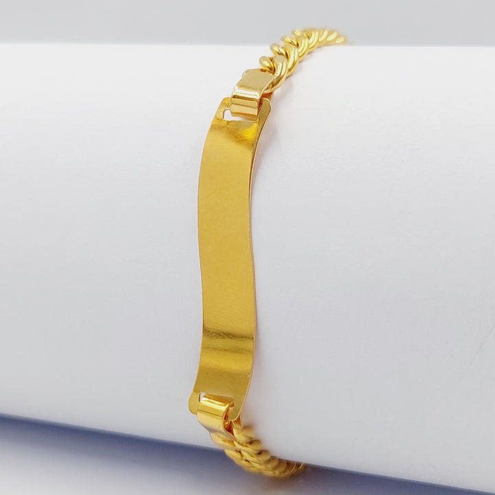 Cuban Links Bar Bracelet Made Of 21K Yellow Gold by Saeed Jewelry-28065