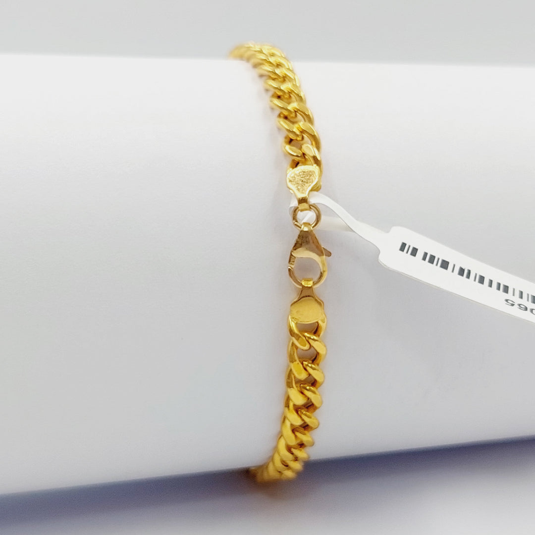 Cuban Links Bar Bracelet Made Of 21K Yellow Gold by Saeed Jewelry-28065