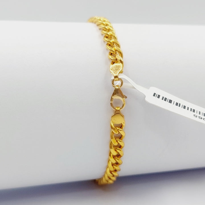 Cuban Links Bar Bracelet Made Of 21K Yellow Gold by Saeed Jewelry-28065