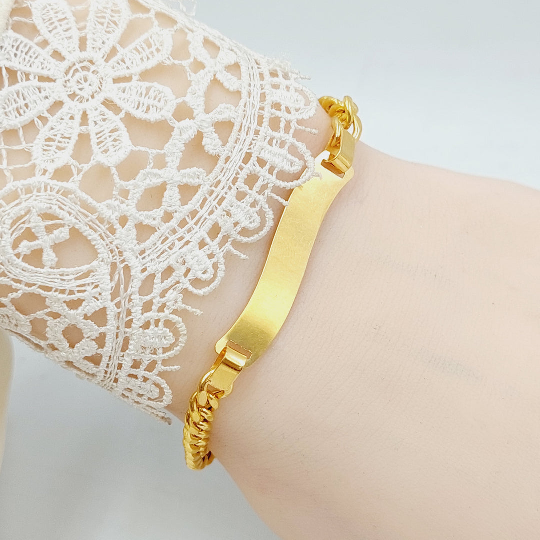 Cuban Links Bar Bracelet Made Of 21K Yellow Gold by Saeed Jewelry-28065