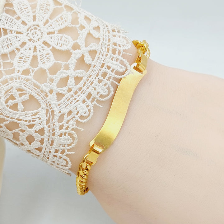 Cuban Links Bar Bracelet Made Of 21K Yellow Gold by Saeed Jewelry-28065