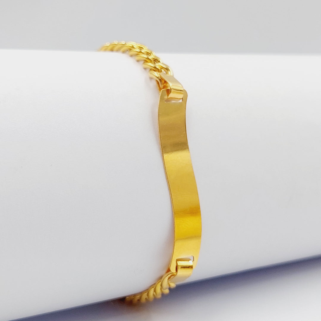 Cuban Links Bar Bracelet Made Of 21K Yellow Gold by Saeed Jewelry-28065