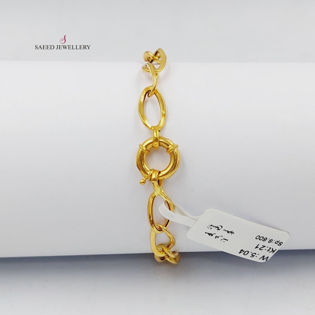 21K Gold Cuban Links Bracelet by Saeed Jewelry - Image 2