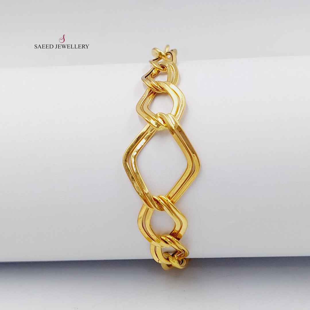 21K Gold Cuban Links Bracelet by Saeed Jewelry - Image 4