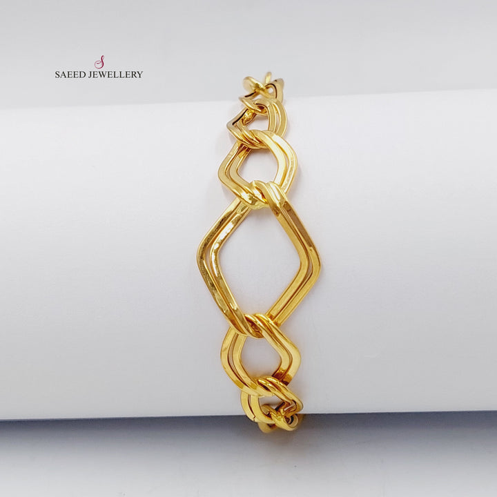 21K Gold Cuban Links Bracelet by Saeed Jewelry - Image 4