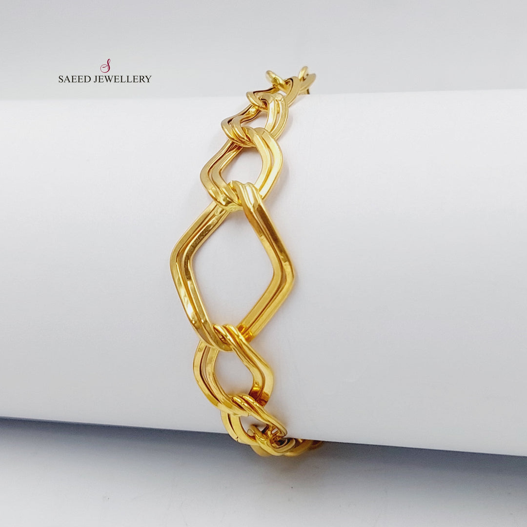 21K Gold Cuban Links Bracelet by Saeed Jewelry - Image 5