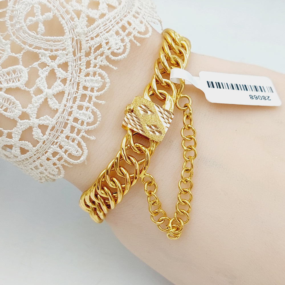 Cuban Links Bracelet Made Of 21K Yellow Gold by Saeed Jewelry-28068