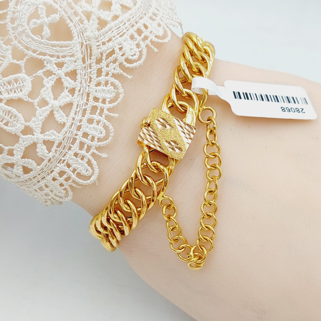 21K Gold Cuban Links Bracelet by Saeed Jewelry - Image 9