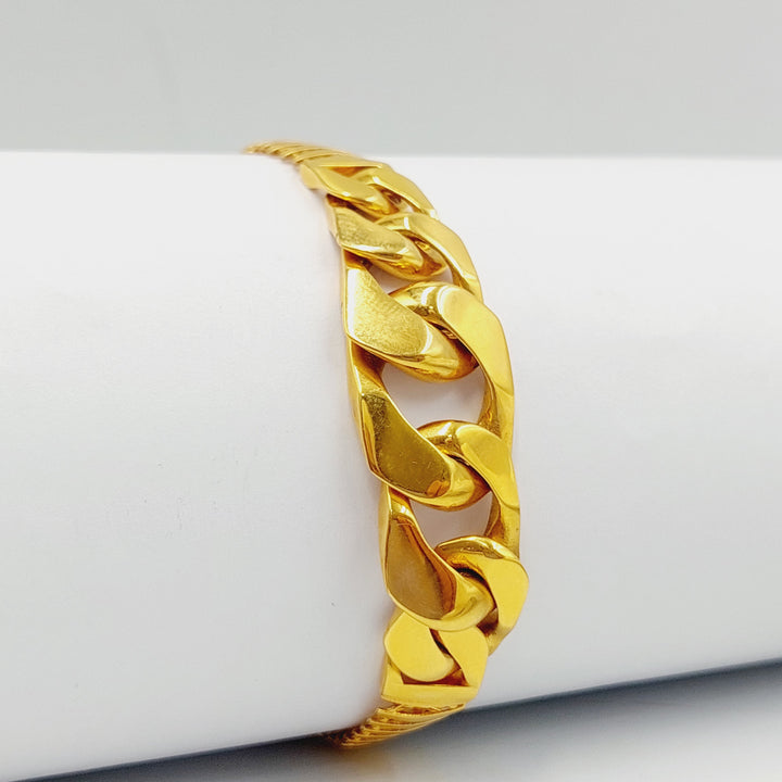 21K Gold Cuban Links Bracelet by Saeed Jewelry - Image 5