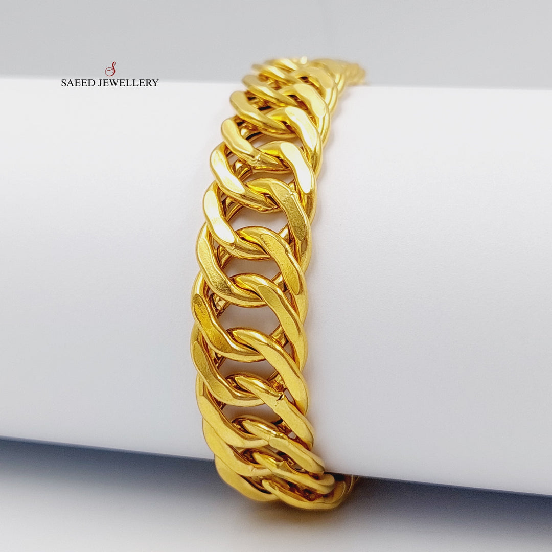 21K Gold Cuban Links Bracelet by Saeed Jewelry - Image 3