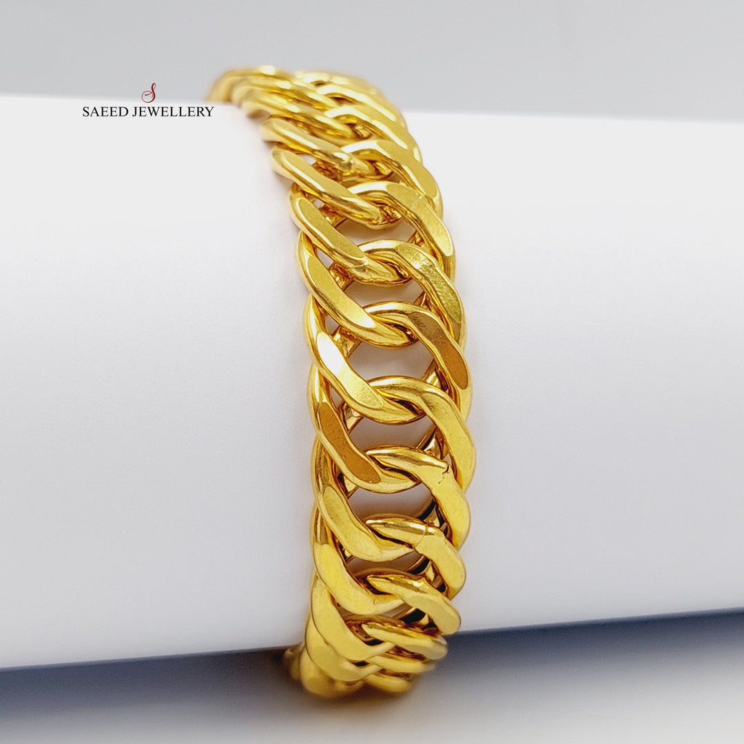 21K Gold Cuban Links Bracelet by Saeed Jewelry - Image 4