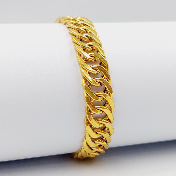 21K Gold Cuban Links Bracelet by Saeed Jewelry - Image 3