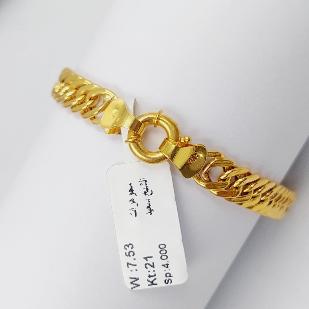 Cuban Links Bracelet  Made Of 21K Yellow Gold by Saeed Jewelry-28922