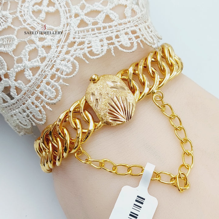 Cuban Links Bracelet  Made Of 21K Yellow Gold by Saeed Jewelry-29003