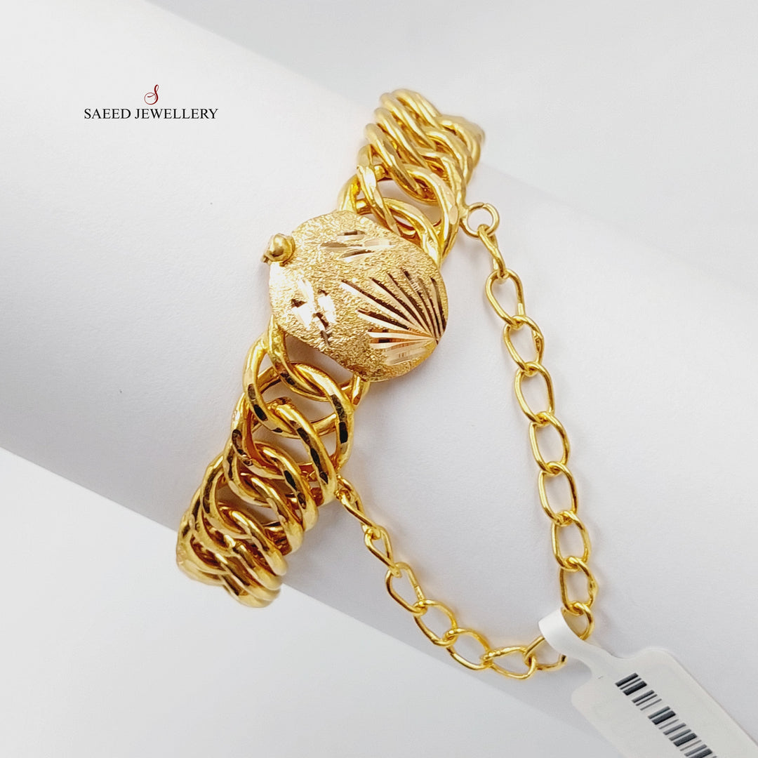 21K Gold Cuban Links Bracelet by Saeed Jewelry - Image 3