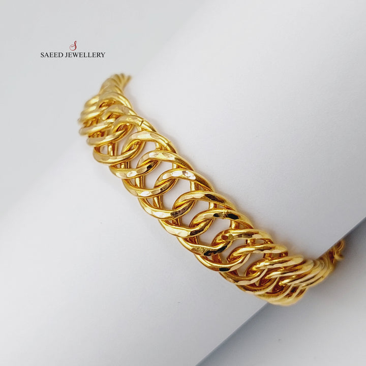 21K Gold Cuban Links Bracelet by Saeed Jewelry - Image 5