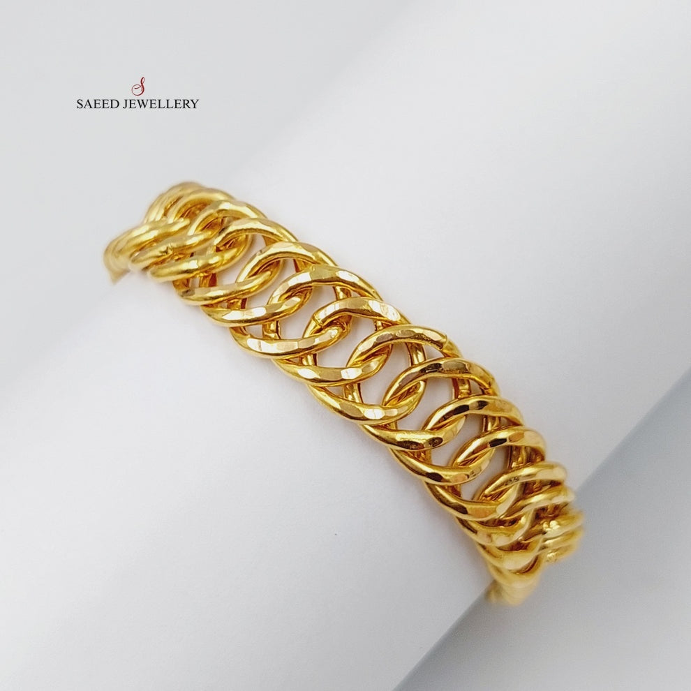 21K Gold Cuban Links Bracelet by Saeed Jewelry - Image 4