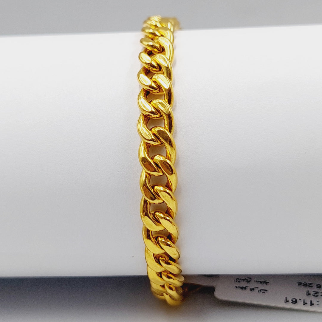 21K Gold Cuban Links Bracelet by Saeed Jewelry - Image 3