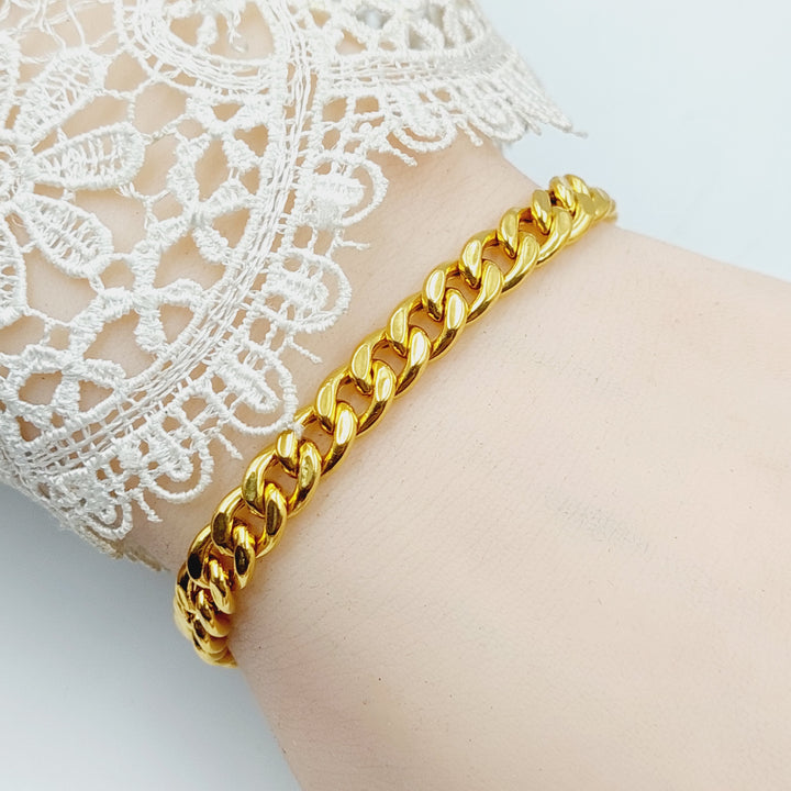 Cuban Links Bracelet  Made Of 21K Yellow Gold by Saeed Jewelry-29164