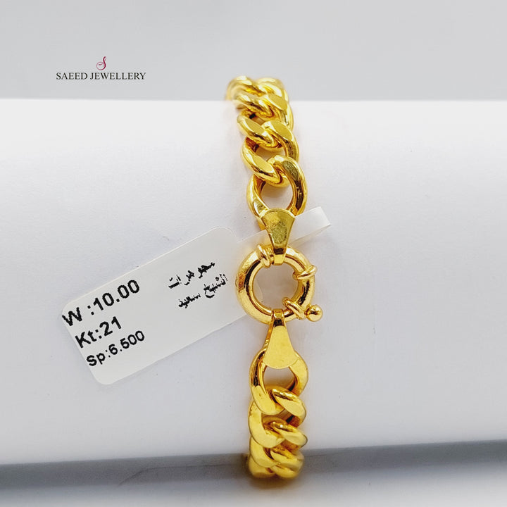 21K Gold Cuban Links Bracelet by Saeed Jewelry - Image 2