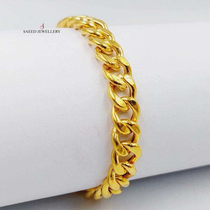 21K Gold Cuban Links Bracelet by Saeed Jewelry - Image 3