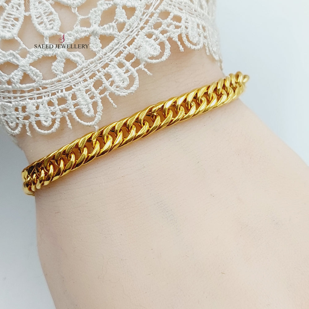 21K Gold Cuban Links Bracelet by Saeed Jewelry - Image 2