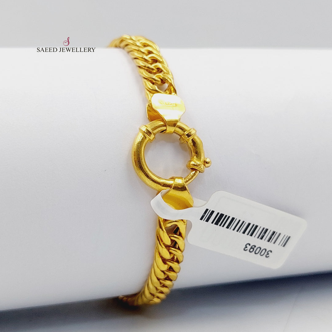 21K Gold Cuban Links Bracelet by Saeed Jewelry - Image 3