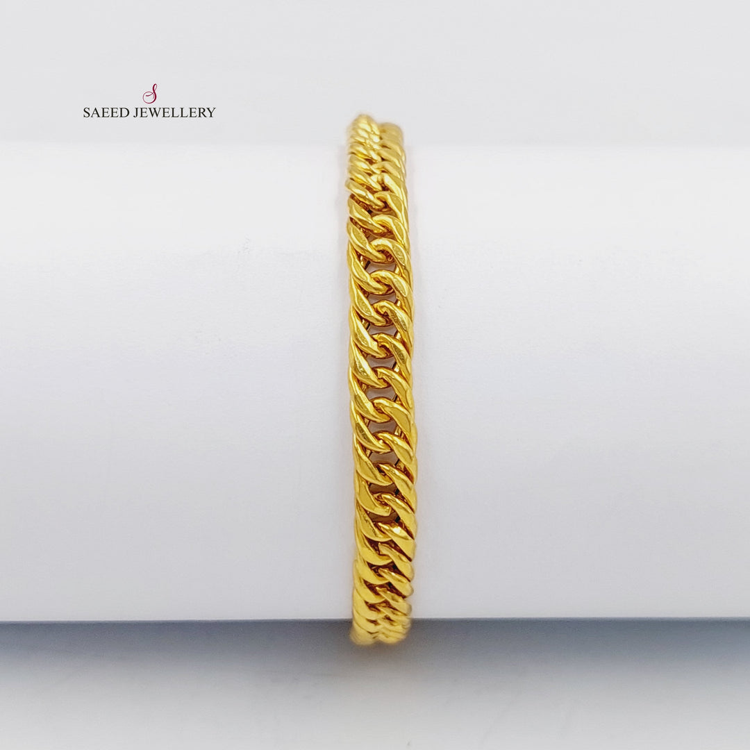 21K Gold Cuban Links Bracelet by Saeed Jewelry - Image 5