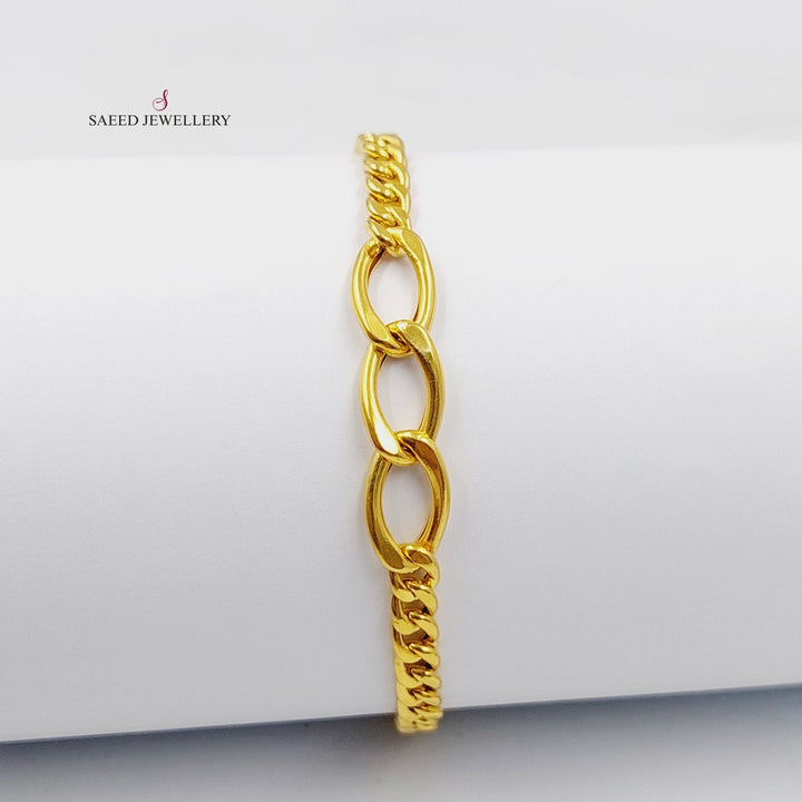 21K Gold Cuban Links Bracelet by Saeed Jewelry - Image 3