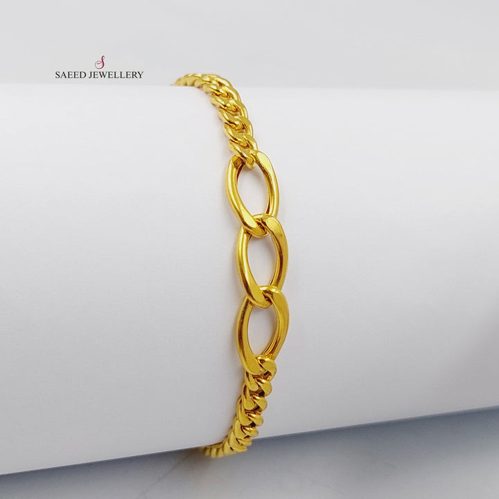 21K Gold Cuban Links Bracelet by Saeed Jewelry - Image 4