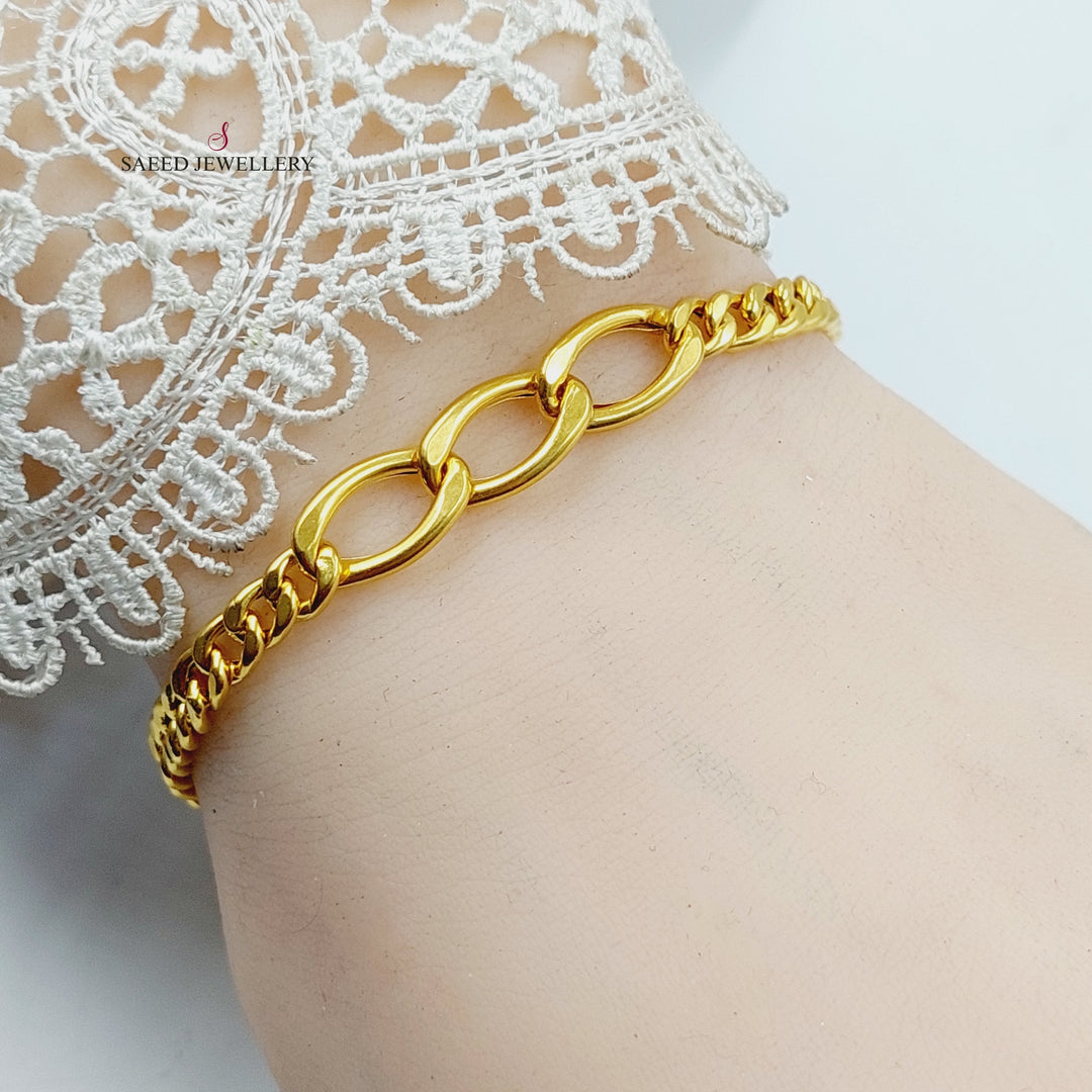 Cuban Links Bracelet  Made Of 21K Yellow Gold by Saeed Jewelry-30303