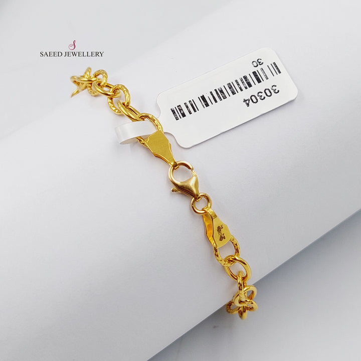 Cuban Links Bracelet  Made Of 21K Yellow Gold by Saeed Jewelry-30304