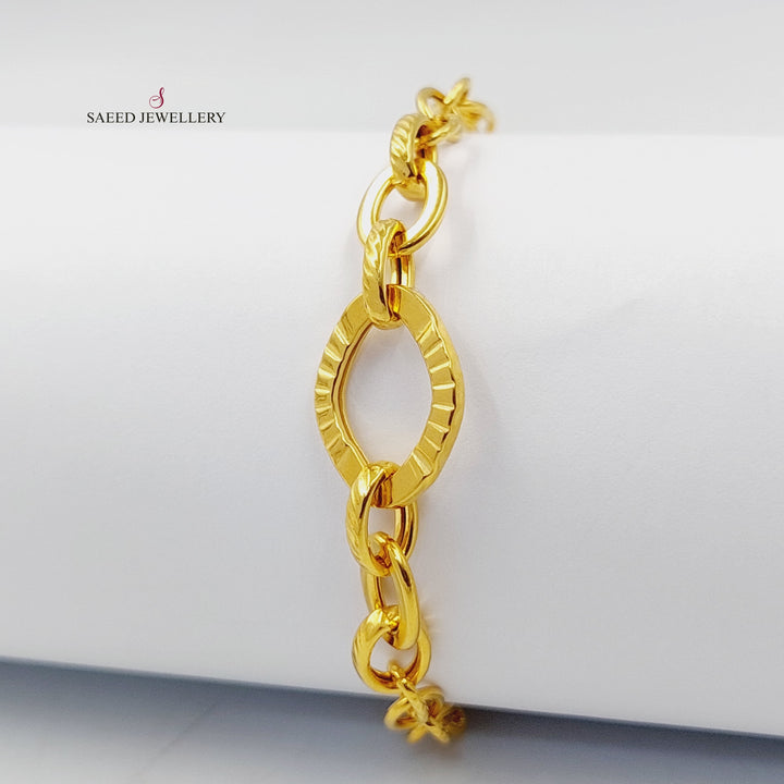 Cuban Links Bracelet  Made Of 21K Yellow Gold by Saeed Jewelry-30304