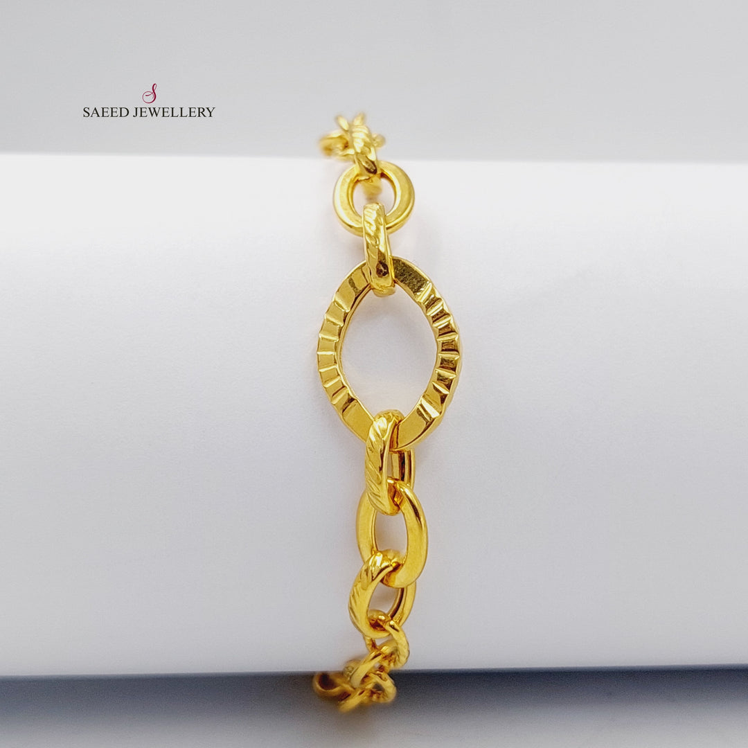 Cuban Links Bracelet  Made Of 21K Yellow Gold by Saeed Jewelry-30304