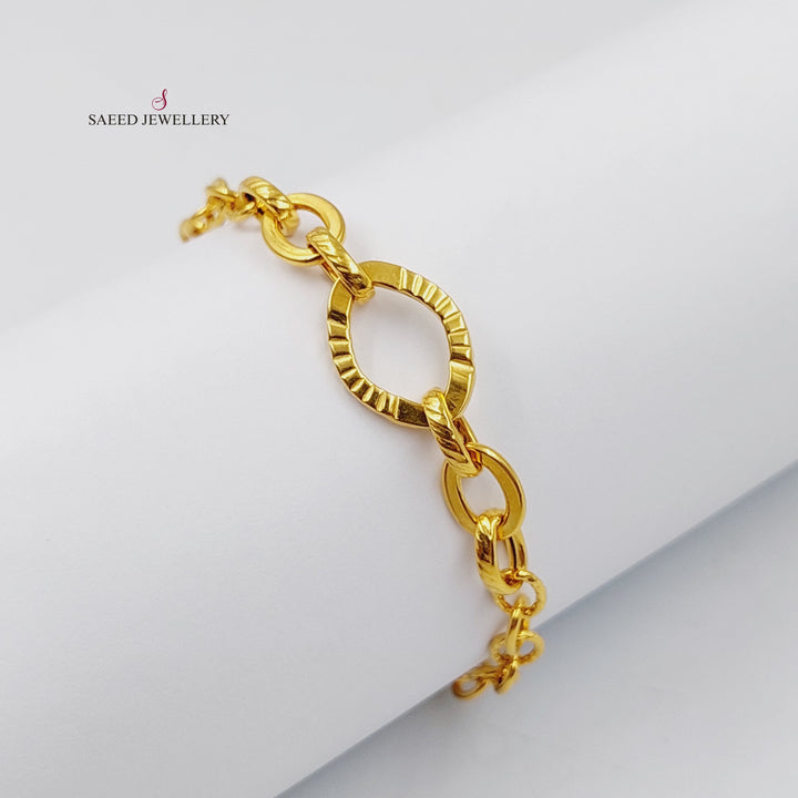 Cuban Links Bracelet  Made Of 21K Yellow Gold by Saeed Jewelry-30304