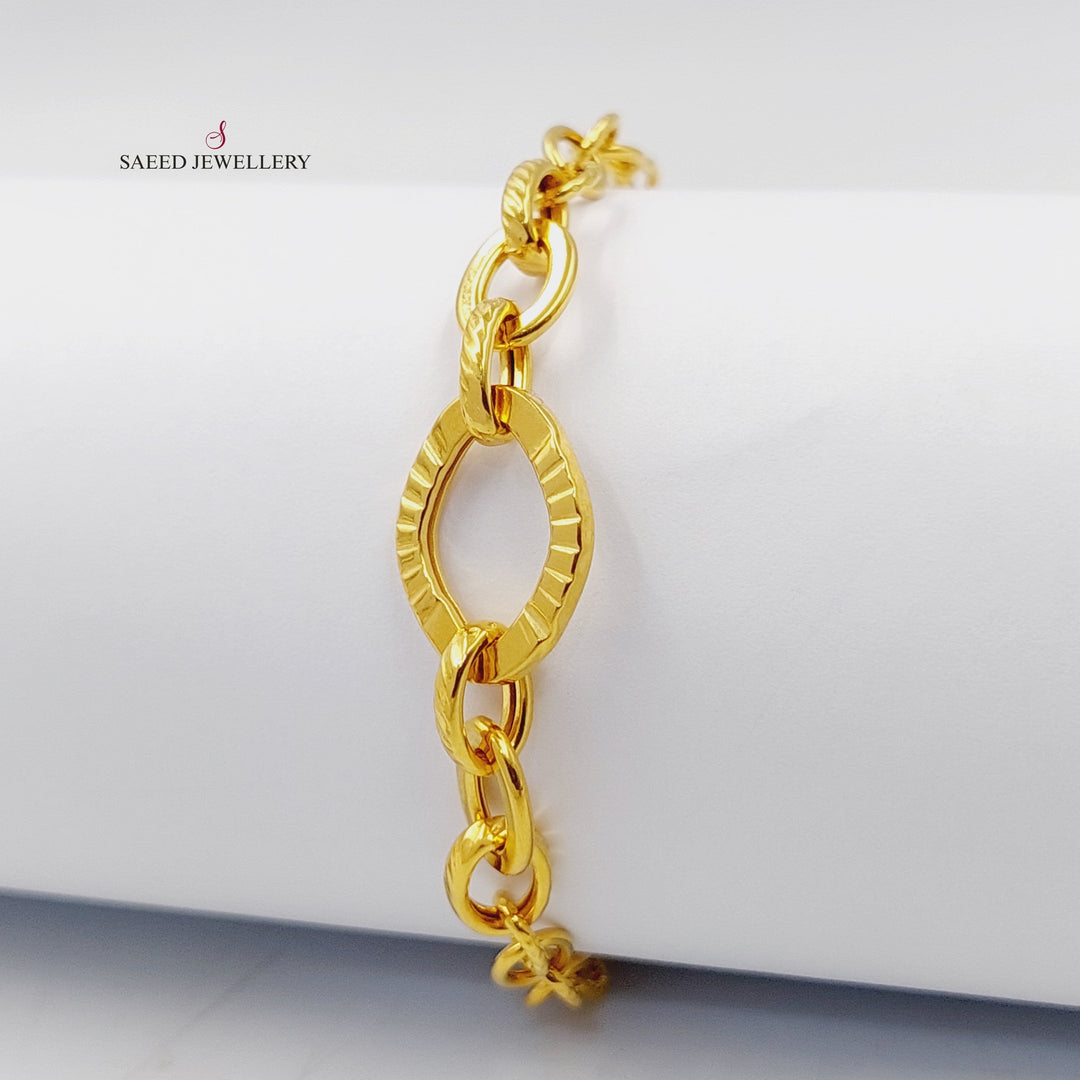 Cuban Links Bracelet  Made Of 21K Yellow Gold by Saeed Jewelry-30304