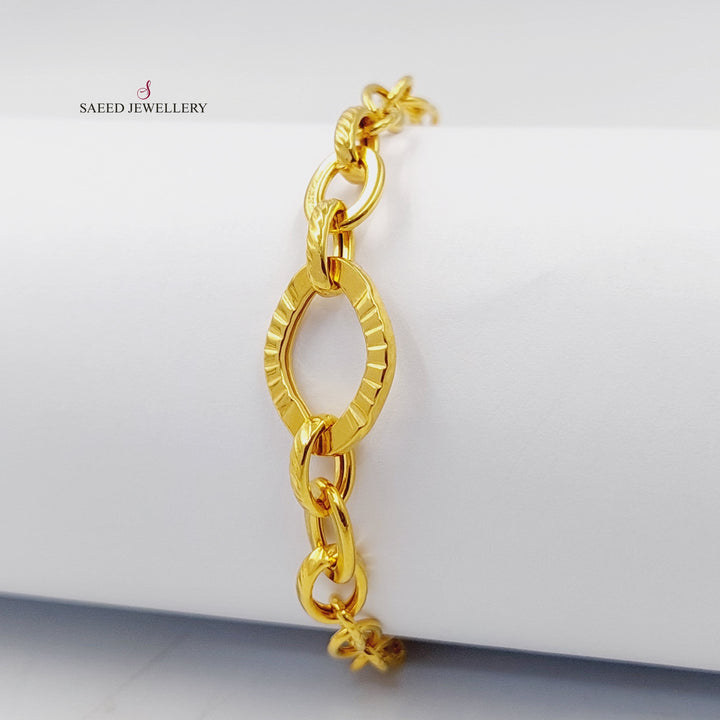 Cuban Links Bracelet  Made Of 21K Yellow Gold by Saeed Jewelry-30304