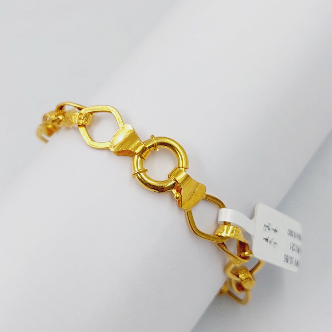 21K Gold Cuban Links Bracelet by Saeed Jewelry - Image 3