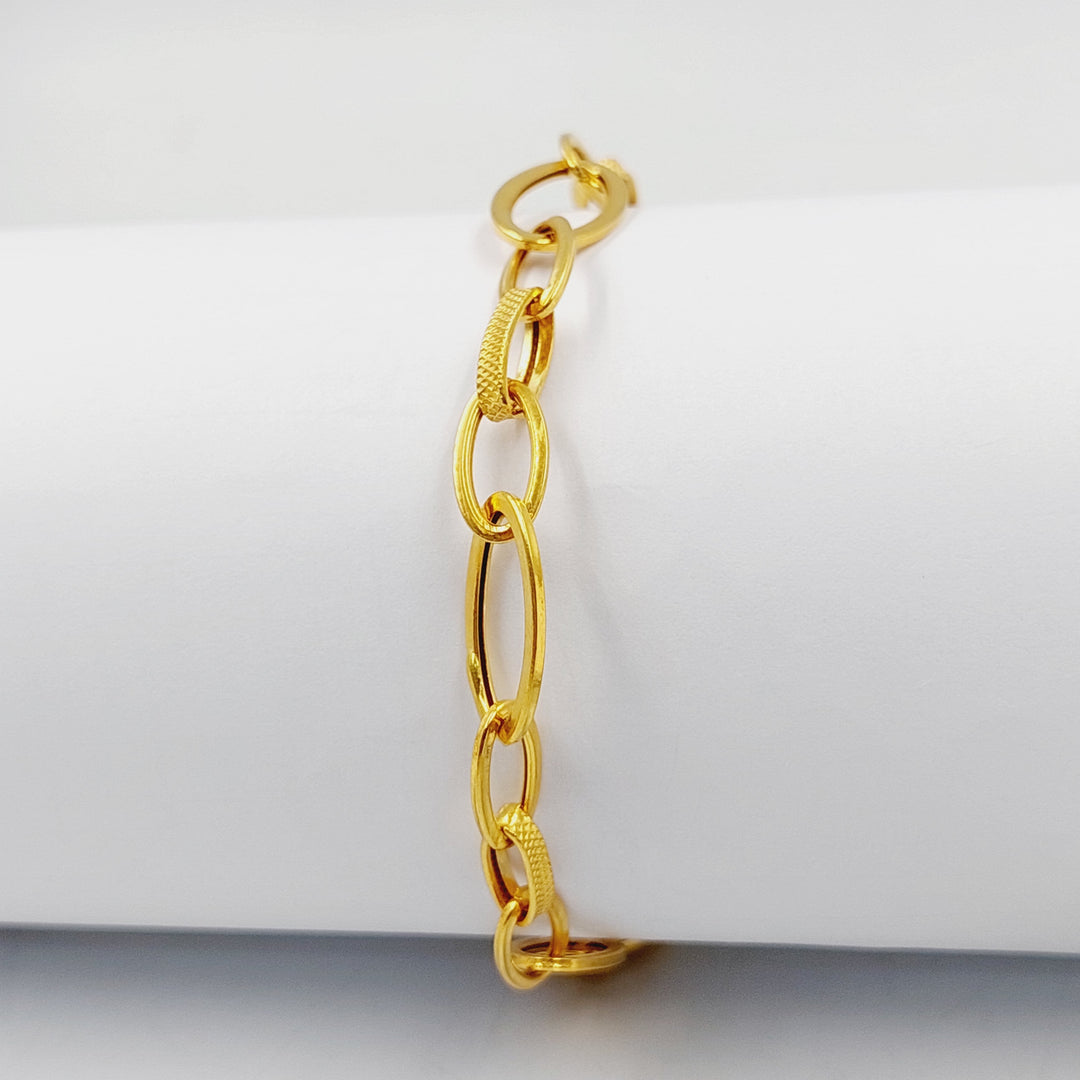 21K Gold Cuban Links Bracelet by Saeed Jewelry - Image 3