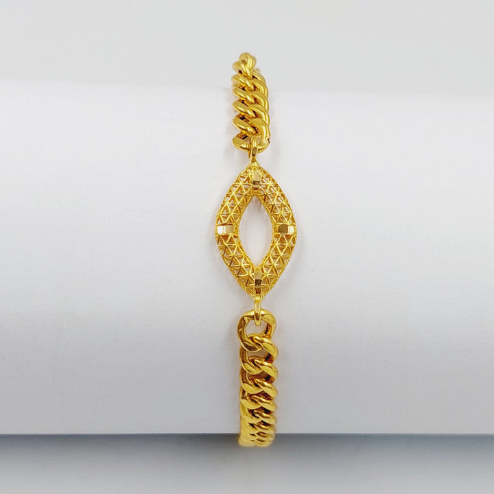 21K Gold Cuban Links Bracelet by Saeed Jewelry - Image 3