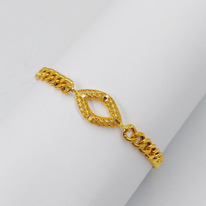 21K Gold Cuban Links Bracelet by Saeed Jewelry - Image 4