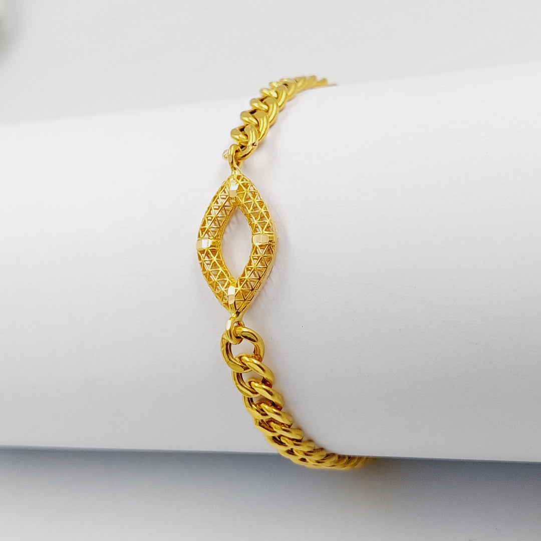 21K Gold Cuban Links Bracelet by Saeed Jewelry - Image 5