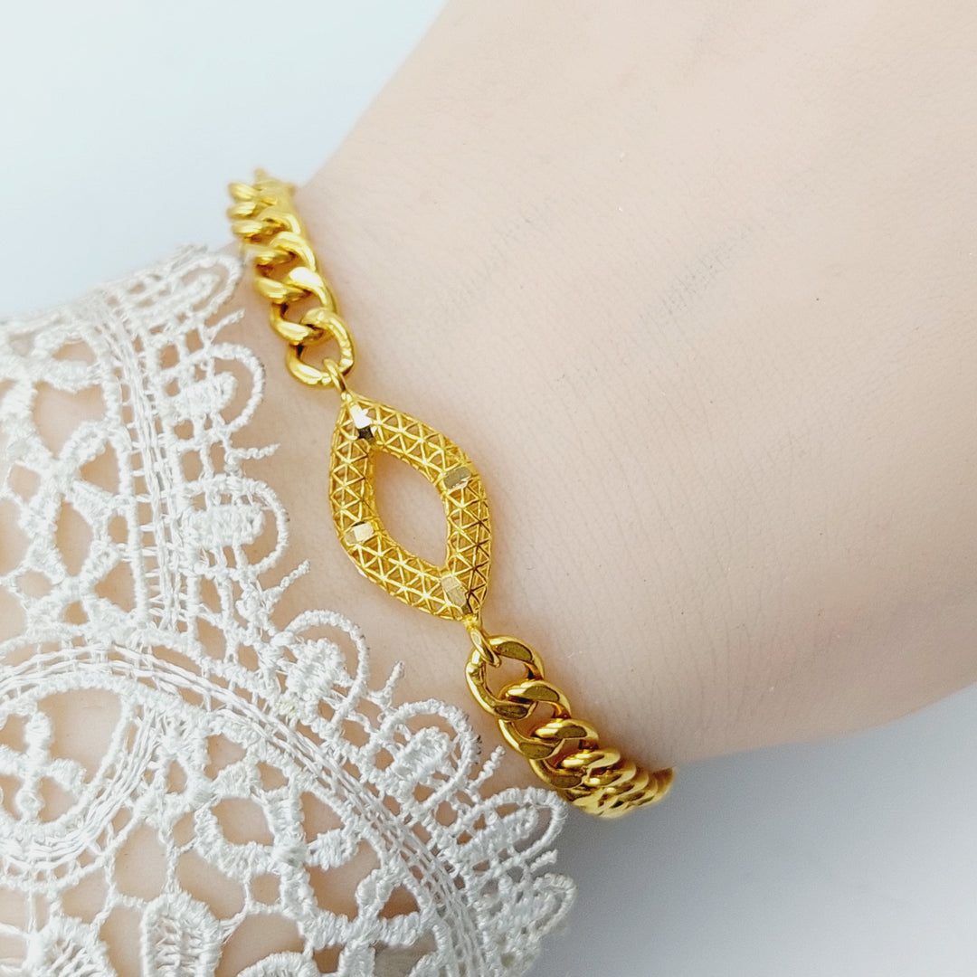 Cuban Links Bracelet  Made Of 21K Yellow Gold by Saeed Jewelry-30519