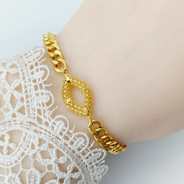Cuban Links Bracelet  Made Of 21K Yellow Gold by Saeed Jewelry-30519