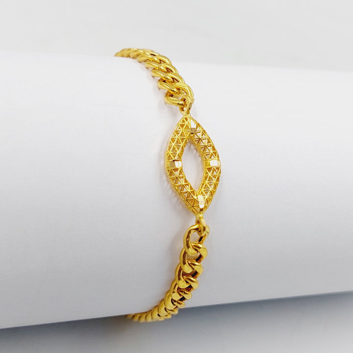 21K Gold Cuban Links Bracelet by Saeed Jewelry - Image 1