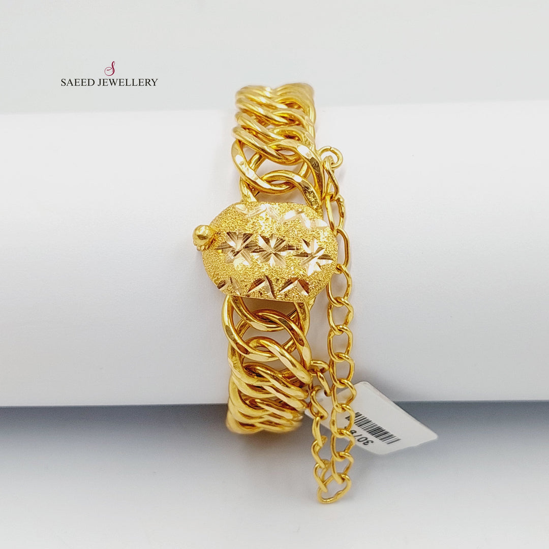 Cuban Links Bracelet  Made of 21K Yellow Gold by Saeed Jewelry-30794