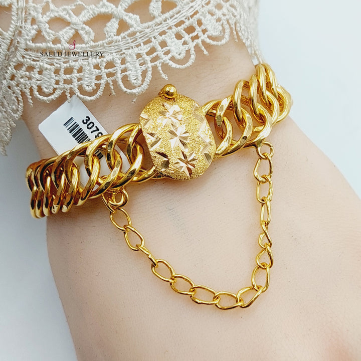 Cuban Links Bracelet  Made of 21K Yellow Gold by Saeed Jewelry-30794